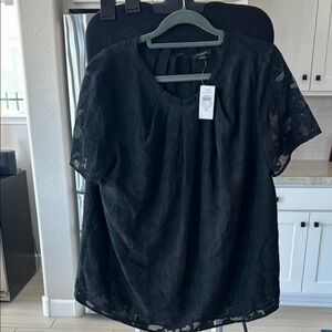Ann Taylor Factory Elegant Black Lace Top